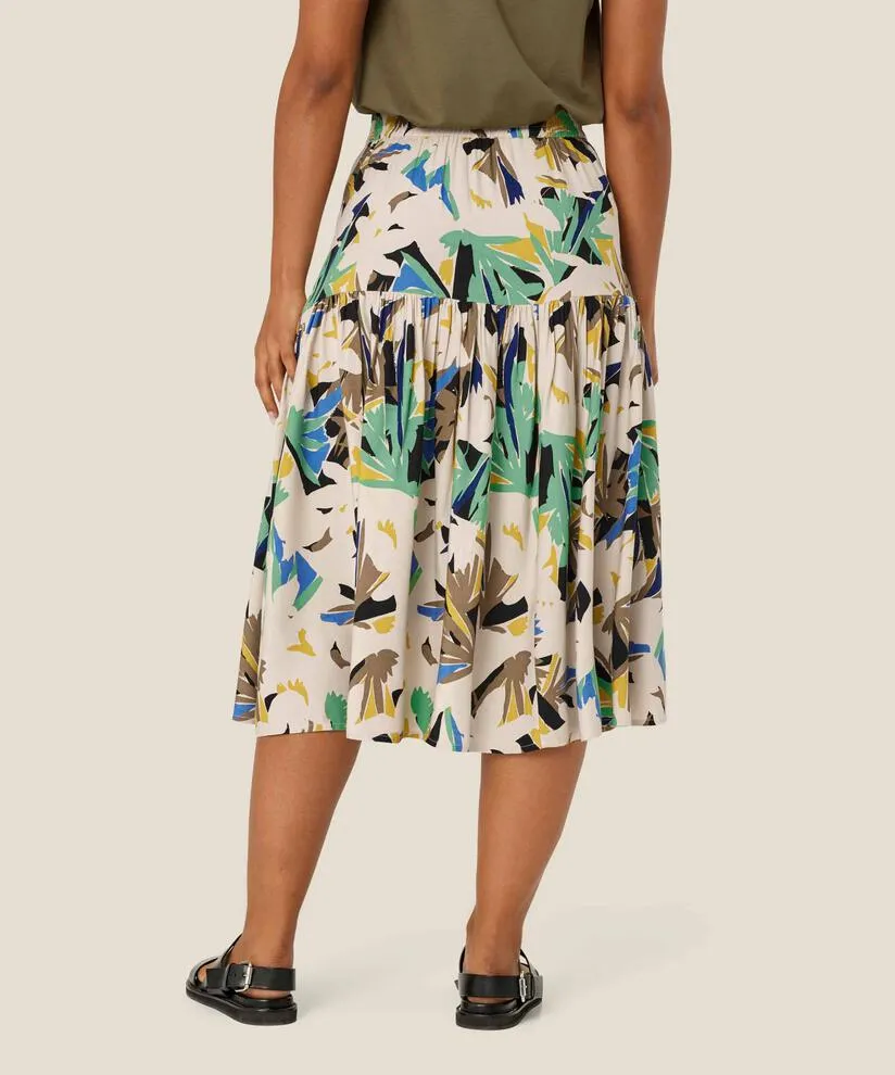 1009254 MaSubira Print Skirt - Dusky Green