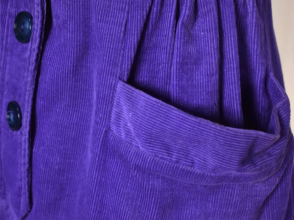 1950s Purple Corduroy Pencil Dress