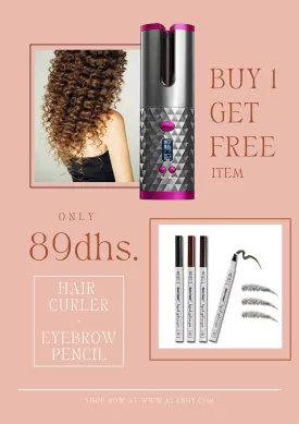 2 in 1 offer - Hair Curler   Eyebrow Pencil