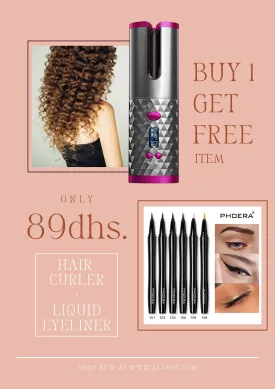 2 in 1 offer - Hair Curler   Liquid Eyeliner Pencil
