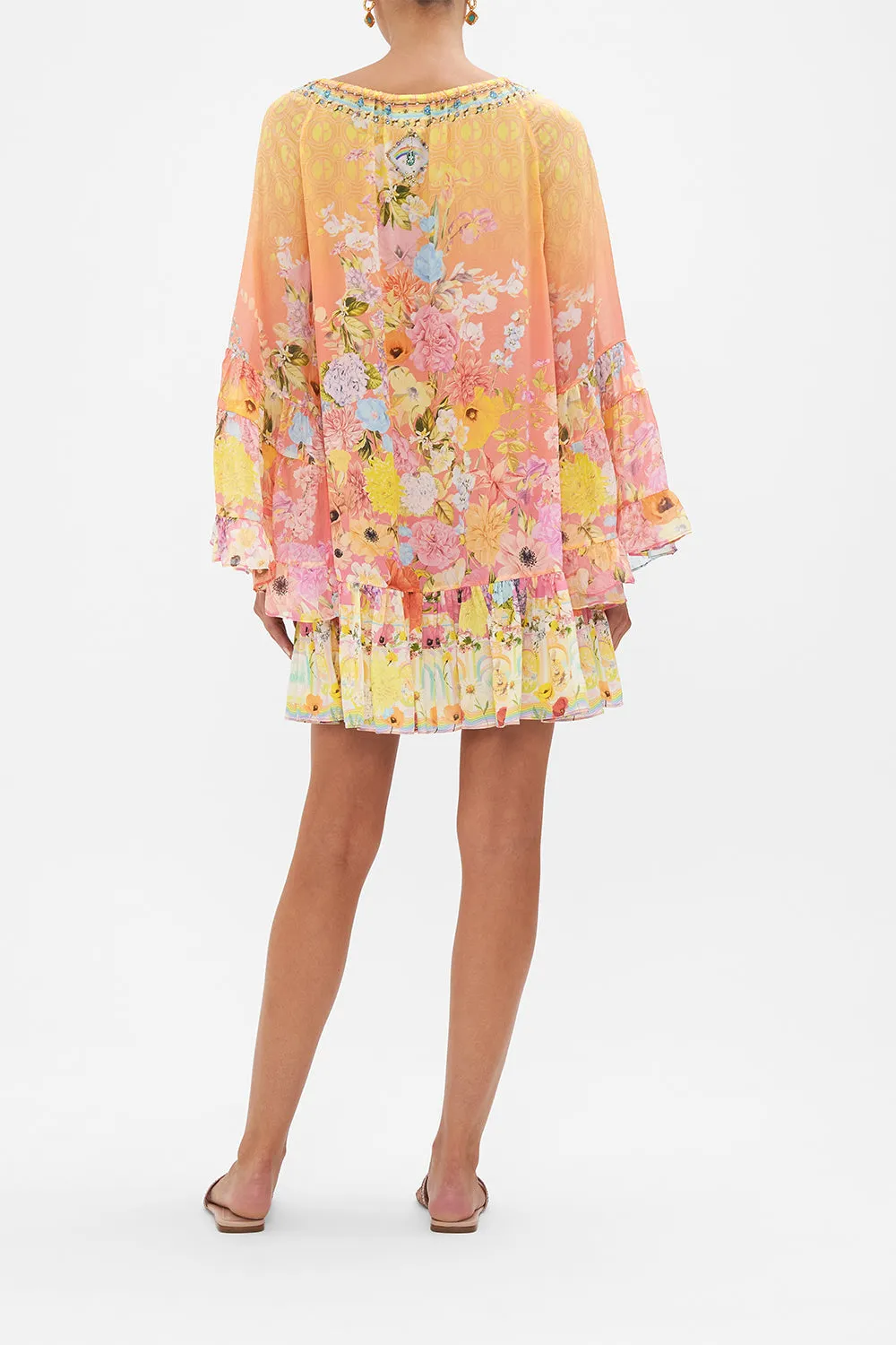 A LINE FRILL DRESS SOLAR FLARE