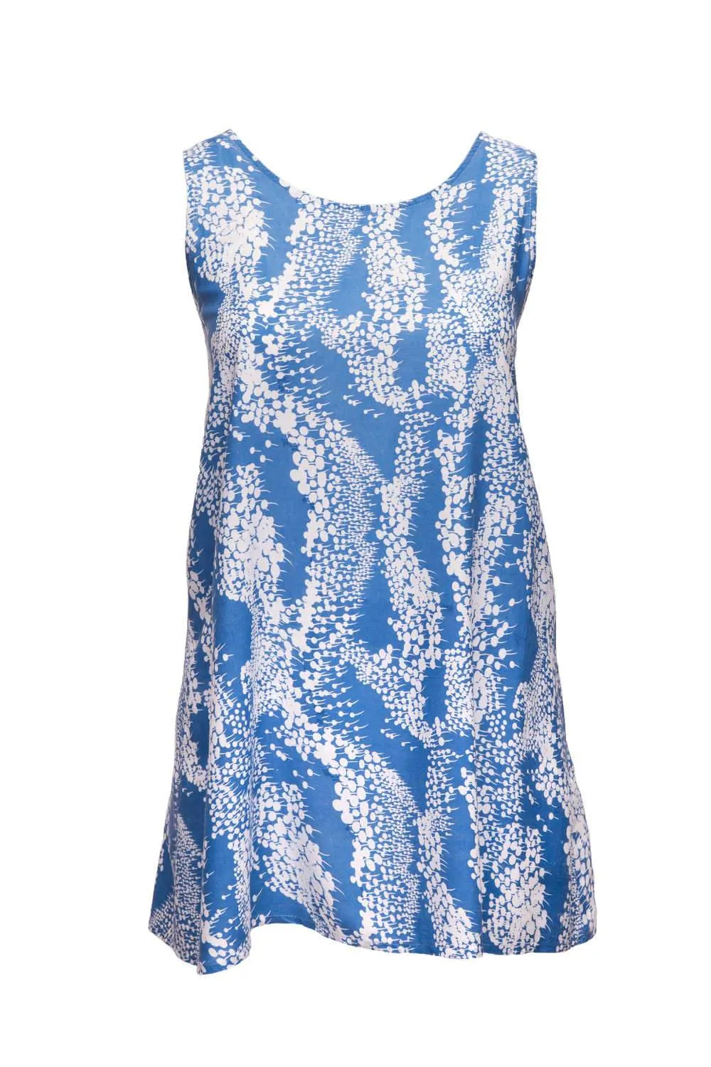 A-line Sun Dress - Blue & White