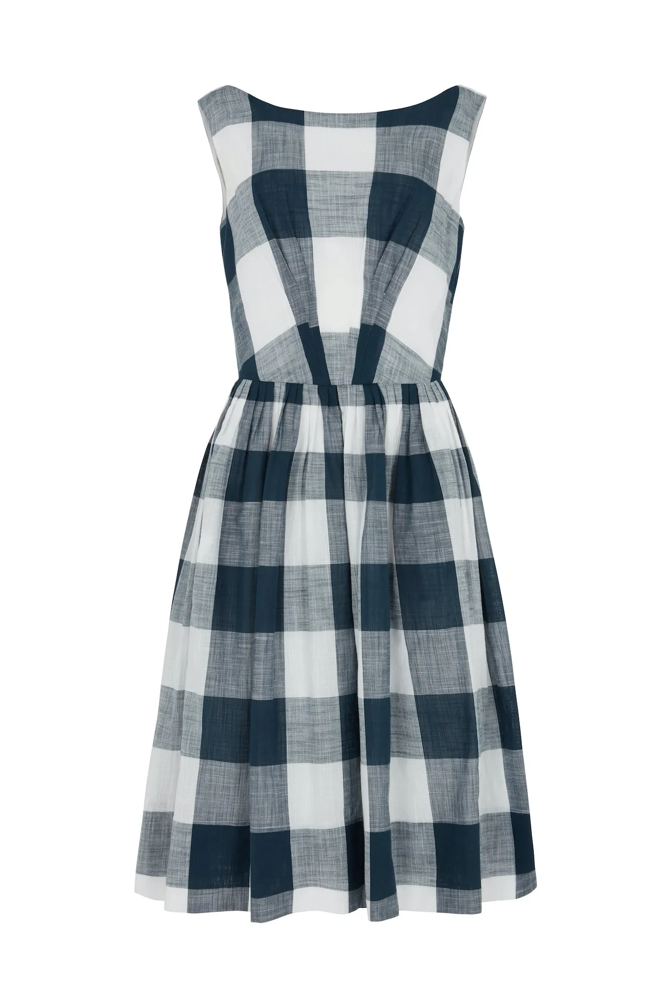 Abigail Indigo Plaid Dress Long