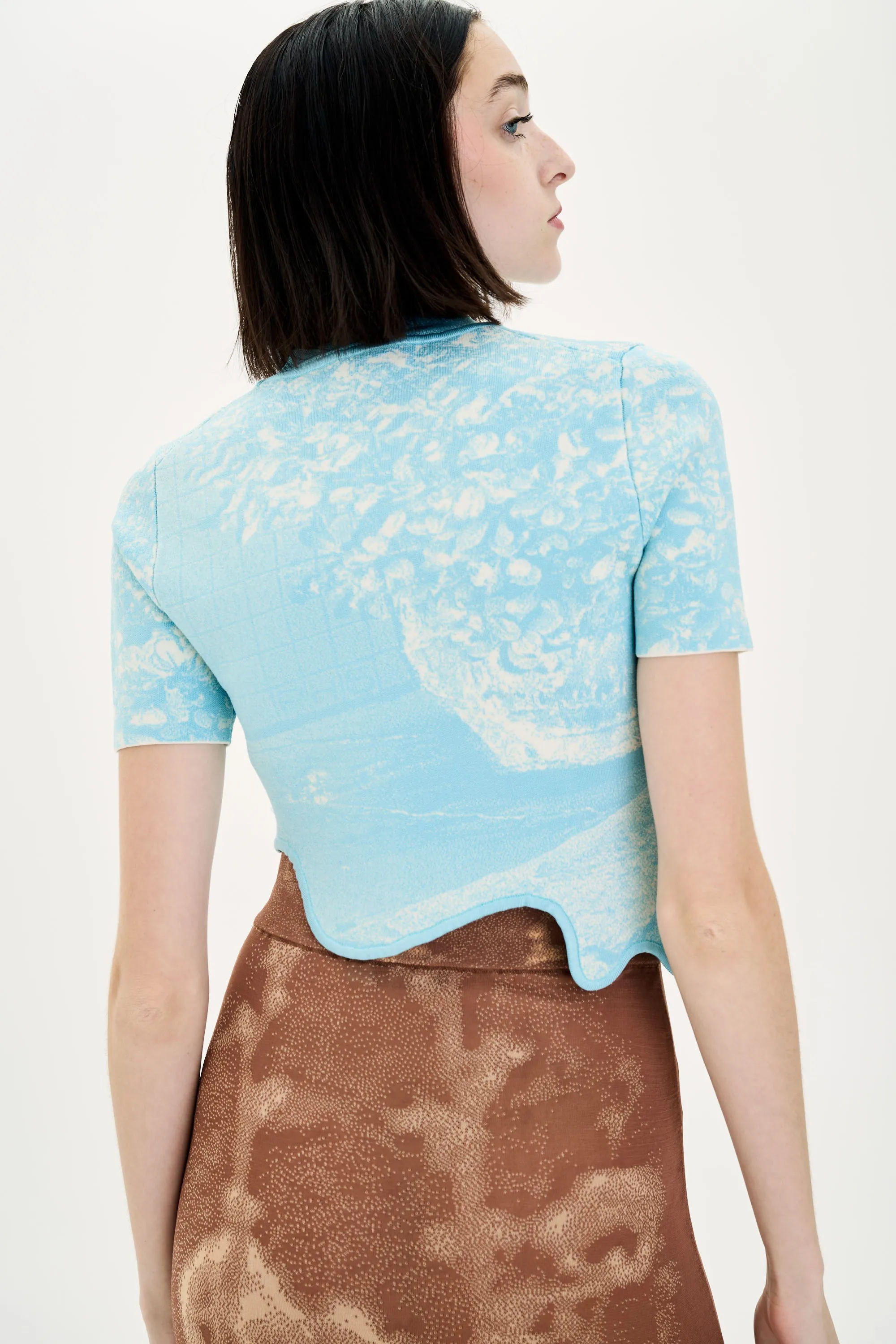 ACACIA UV REACTIVE DOG PRINT CROPPED TOP