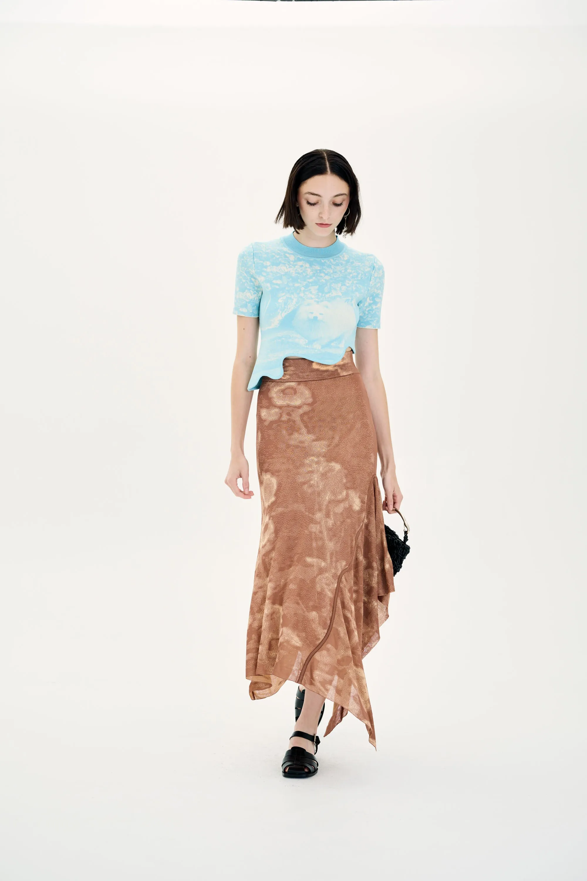 ACACIA UV REACTIVE DOG PRINT CROPPED TOP