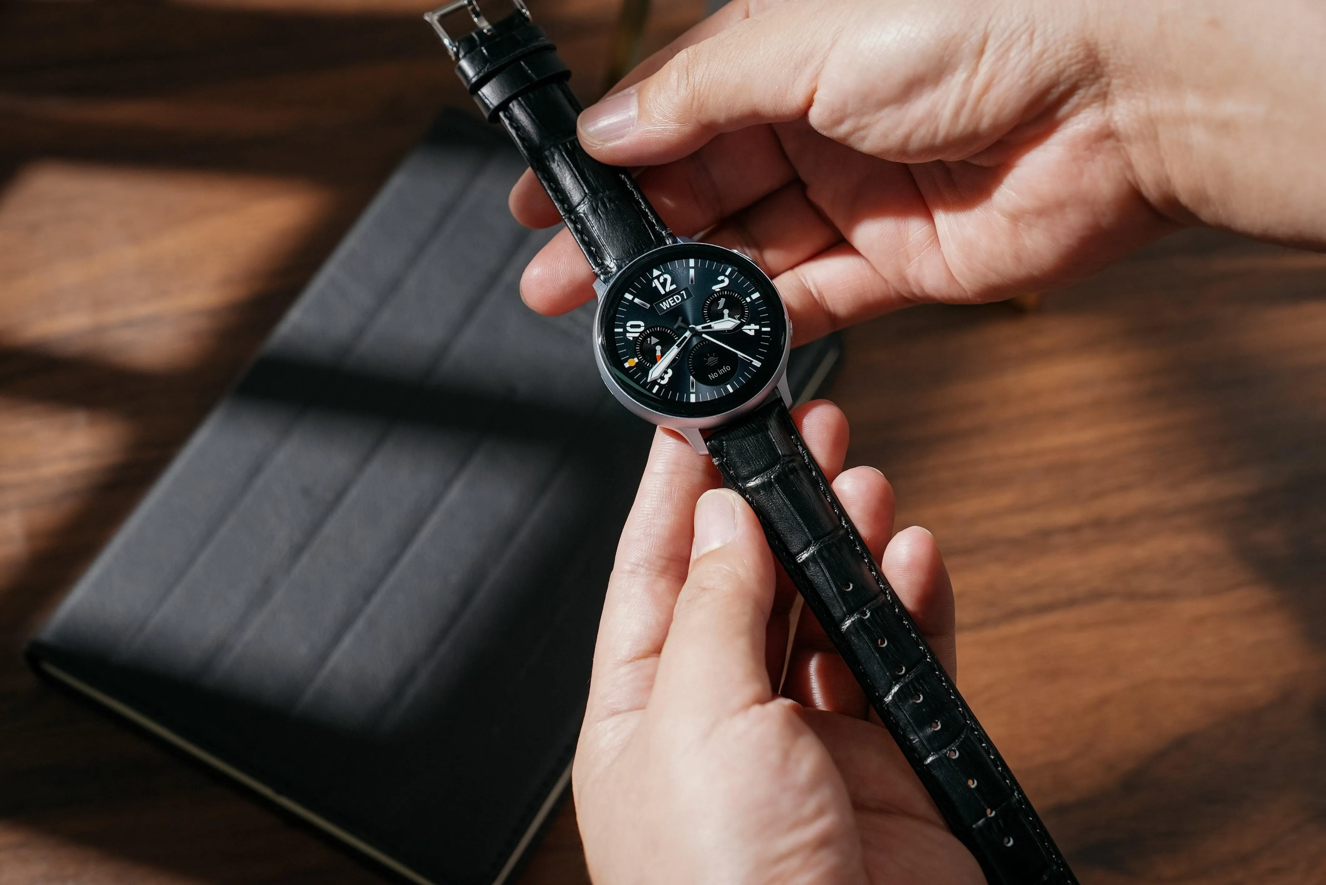 Alligator Pattern Leather Watch Band For Samsung Galaxy Watch 4-20mm