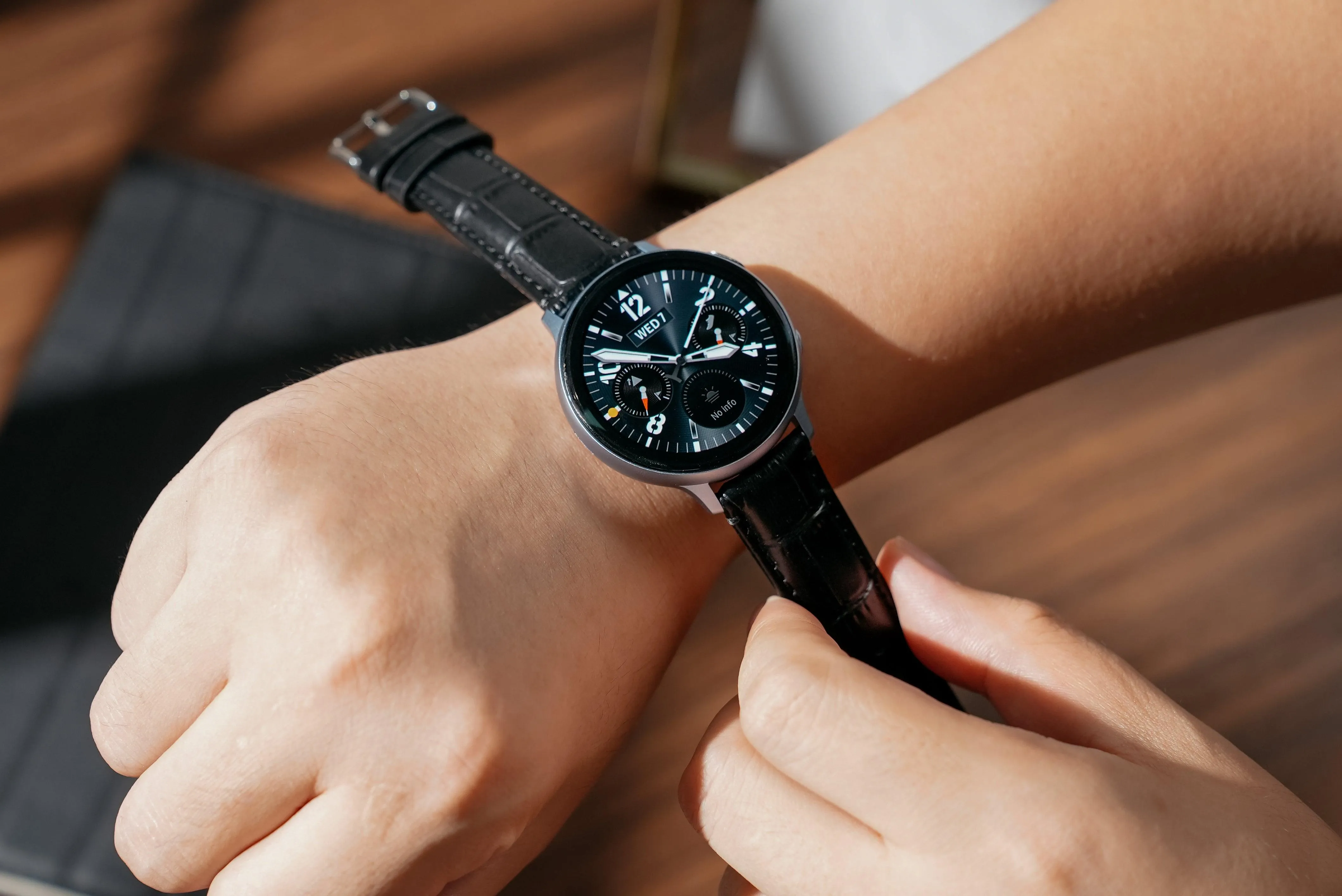 Alligator Pattern Leather Watch Band For Samsung Galaxy Watch 4-20mm