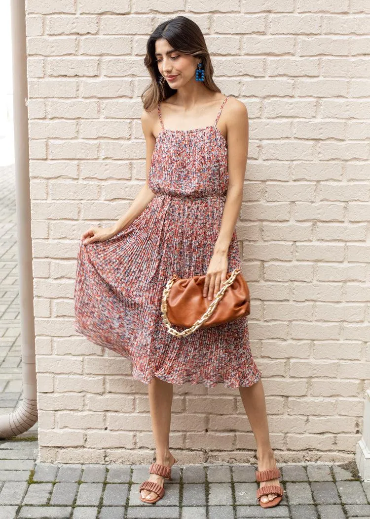 Aperol Pleated Midi Dress***FINAL SALE***