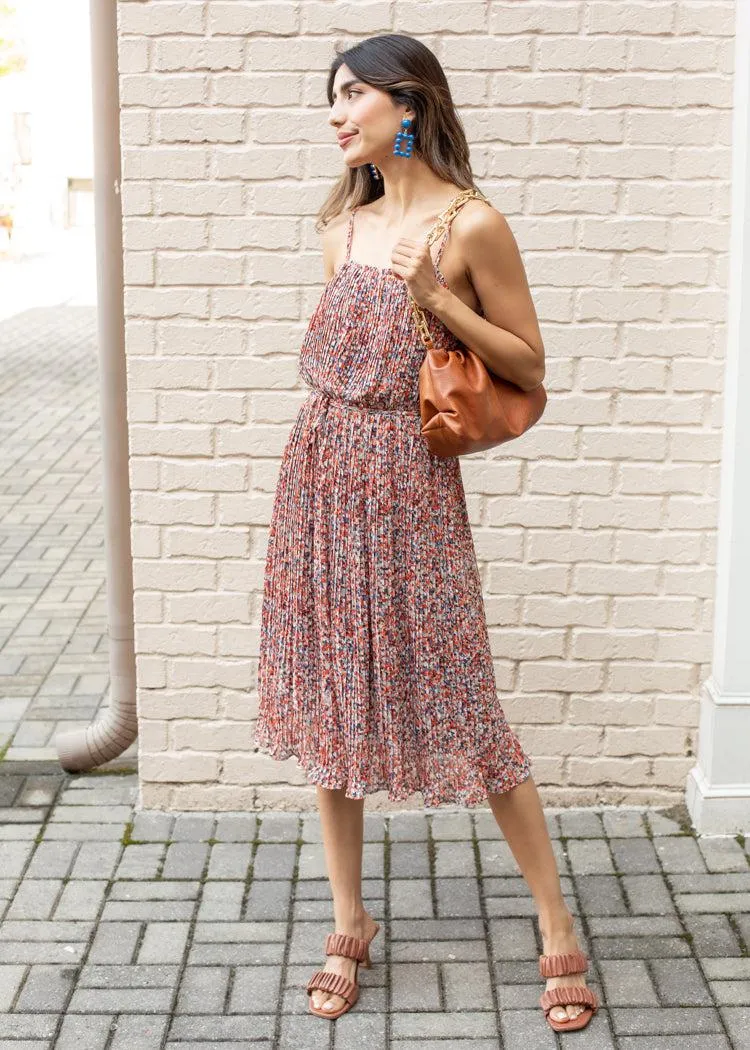 Aperol Pleated Midi Dress***FINAL SALE***