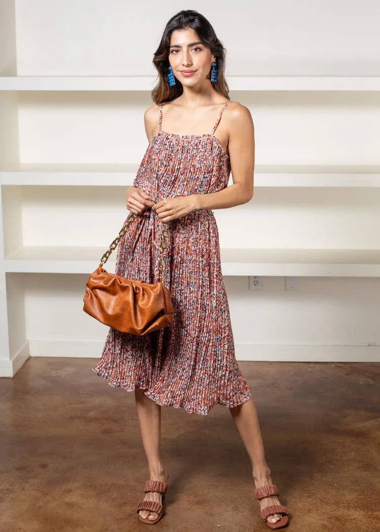 Aperol Pleated Midi Dress***FINAL SALE***