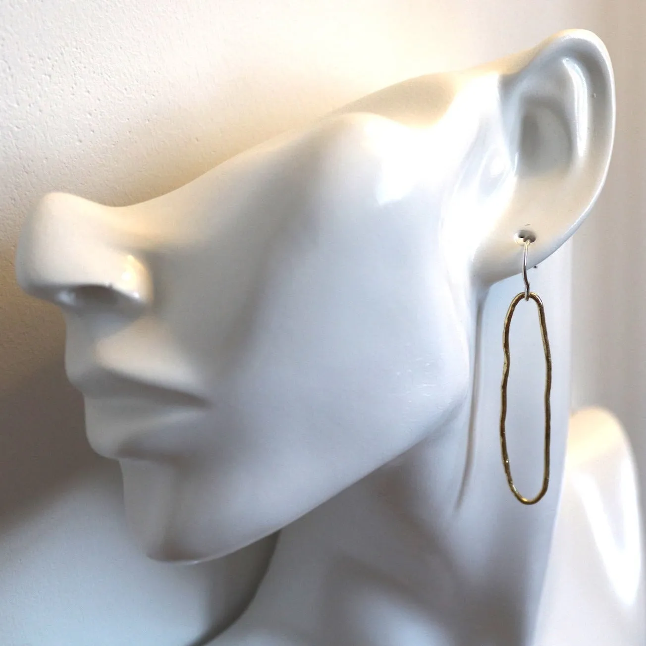 Asymmetrical Organic Loop Drop Earrings