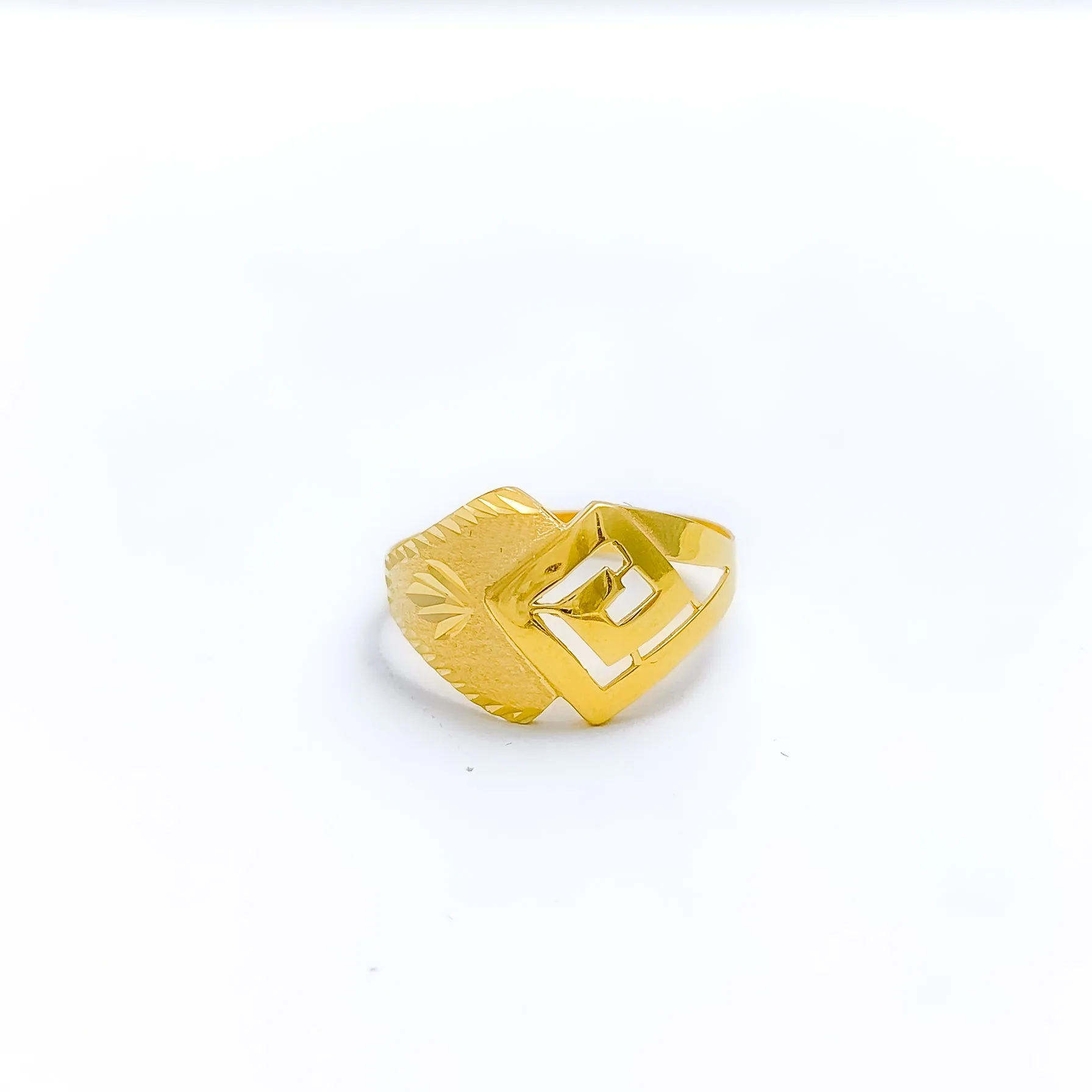 Asymmetrical Satin Finish Ring