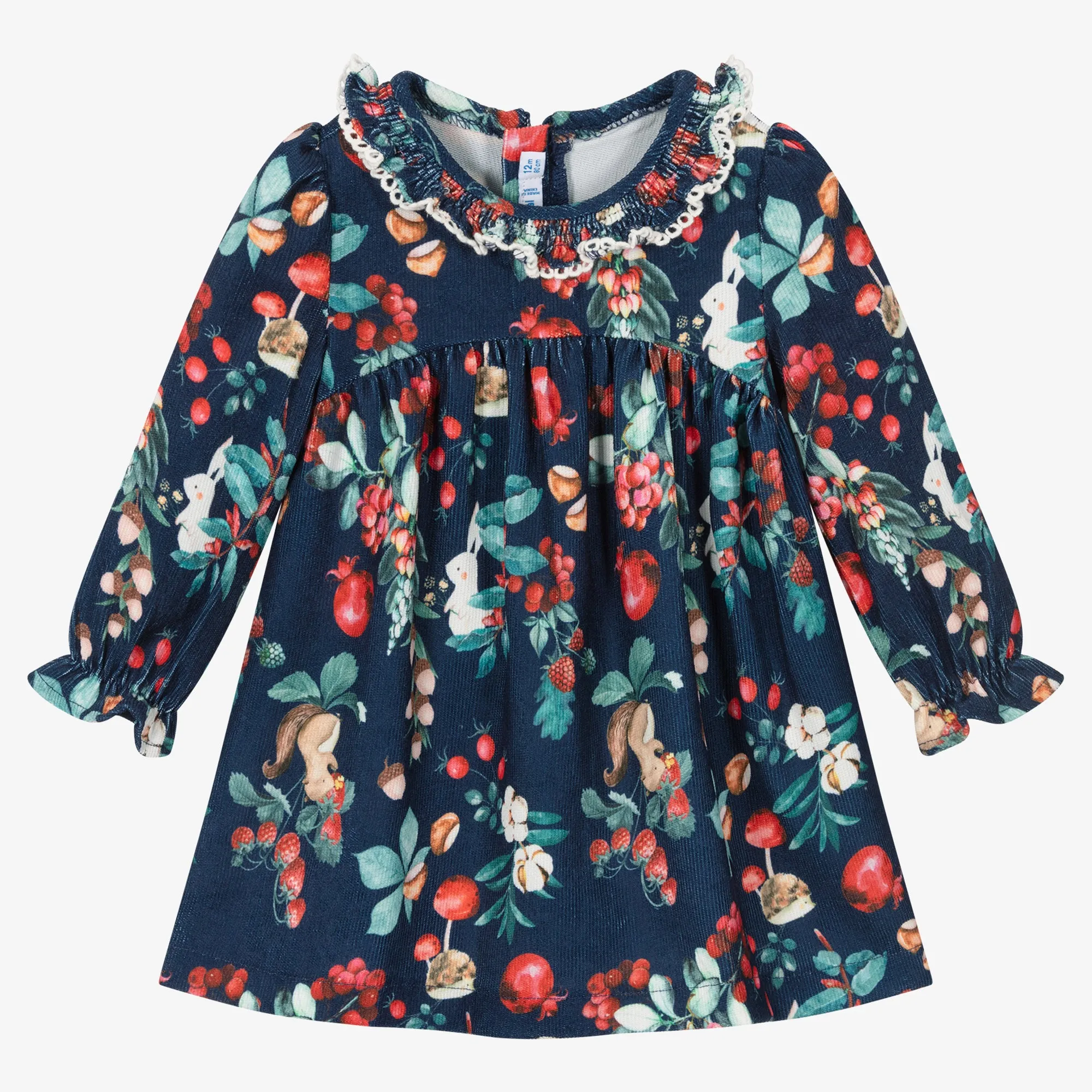 Baby Girls Printed Cord Dress Navy | Mayoral
