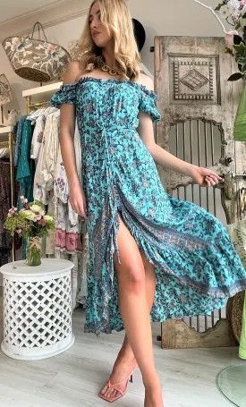 Bardot Hi Low Dress Stella in Hippie Turquoise