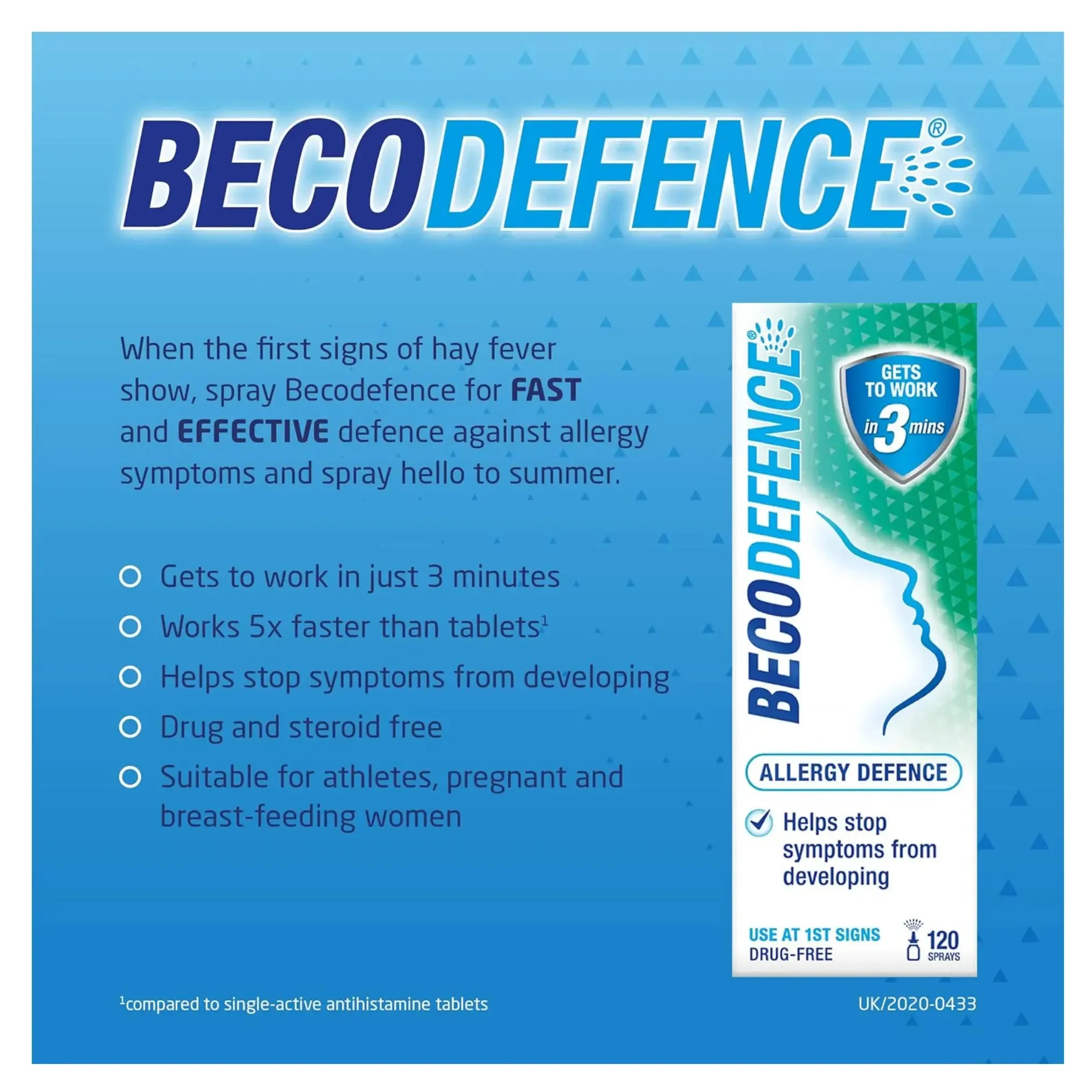 Becodefence allergy defence nasal spray for Adults- 20ml (120 Sprays)