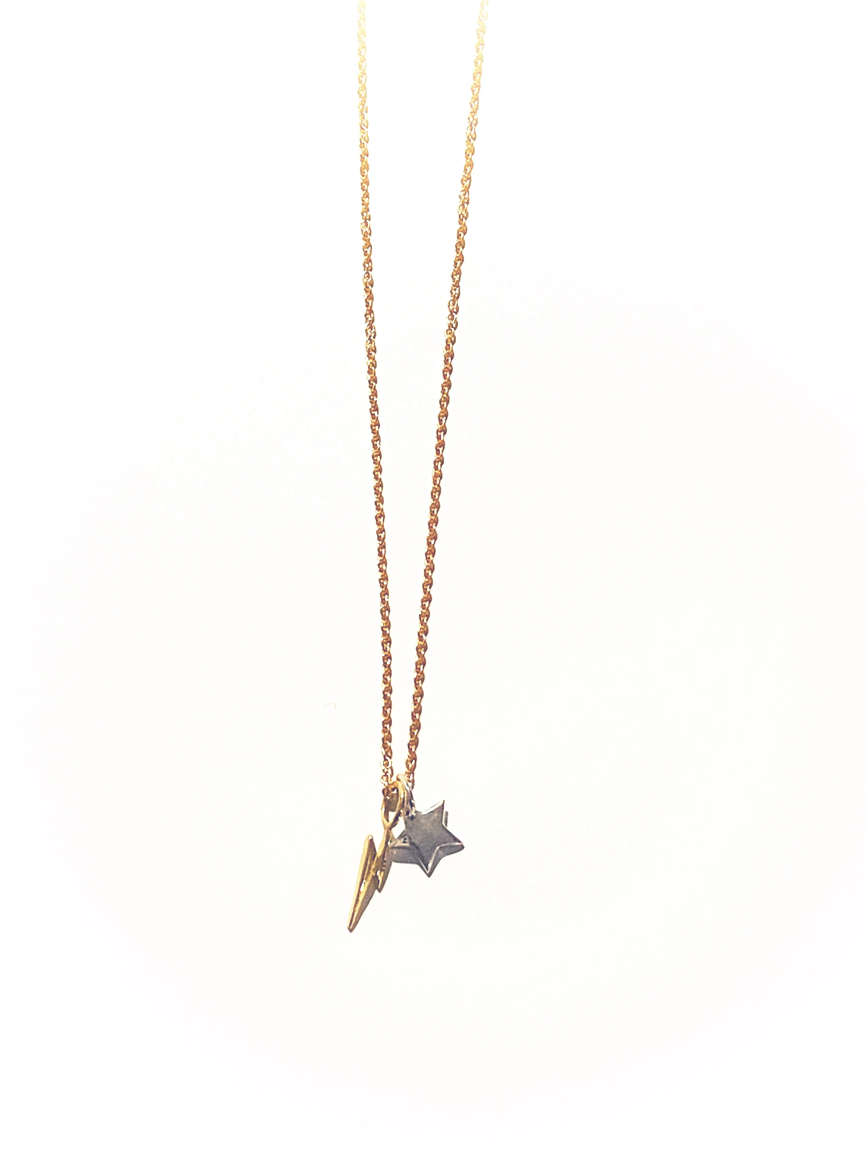 Beloved Necklace Tiny Gold Flash Silver Star