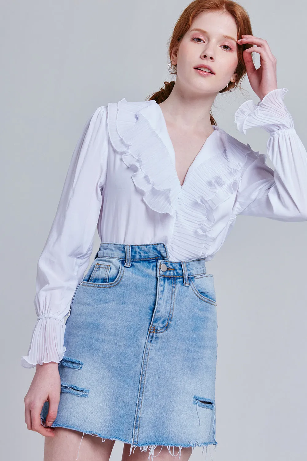 Bernadette Asymmetrical Denim Skirt