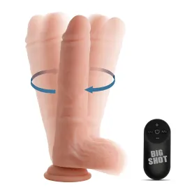 Big Shot Rotating Remote Control Silicone Dildo with Balls- 8 Inch