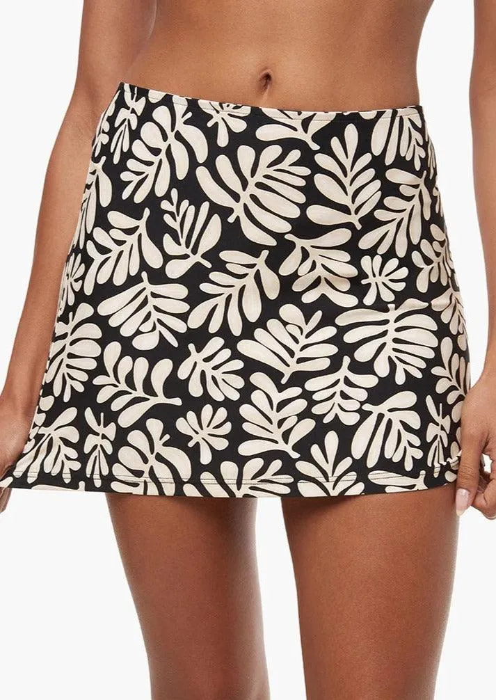 Black Safari Leaves Tube Skirt