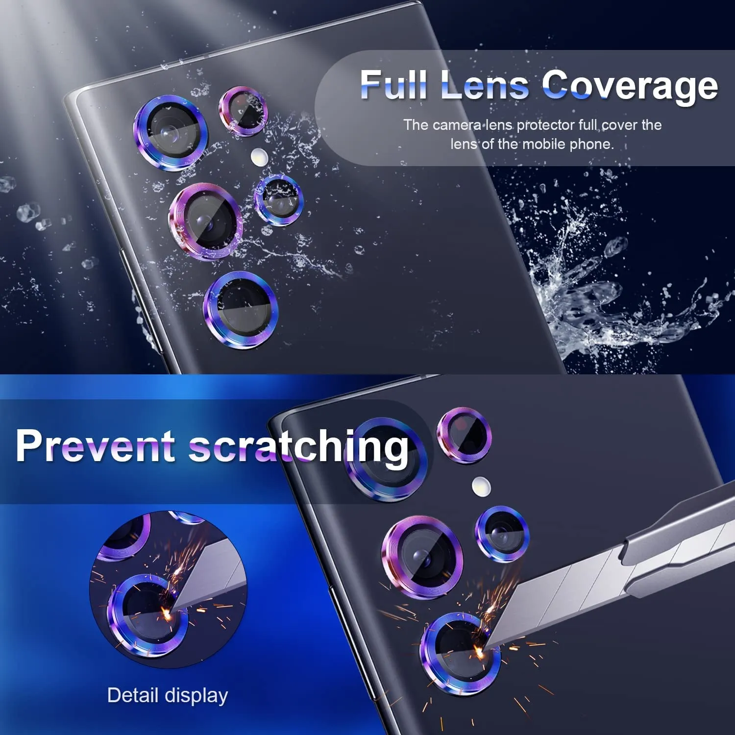 Camera Lens Protector for Galaxy S23 Ultra (Rainbow)