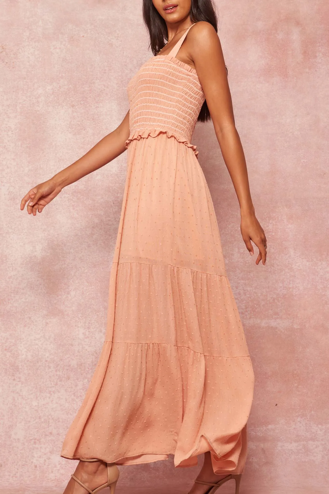 Careless Whisper Smocked Swiss Dot Prairie Dress