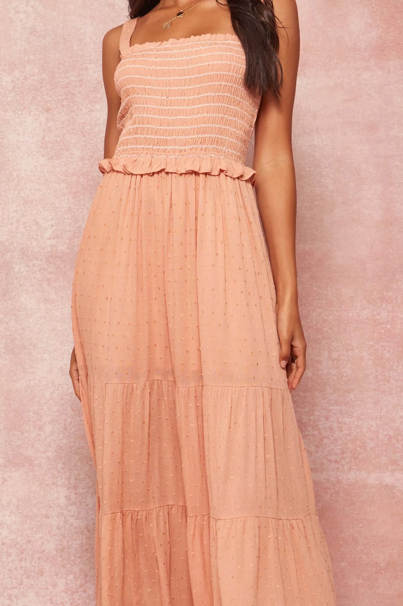 Careless Whisper Smocked Swiss Dot Prairie Dress
