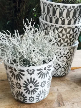 Charcoal Pattern Plant Pot