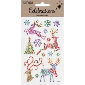 Christmas Crystal Stickers - Reindeers