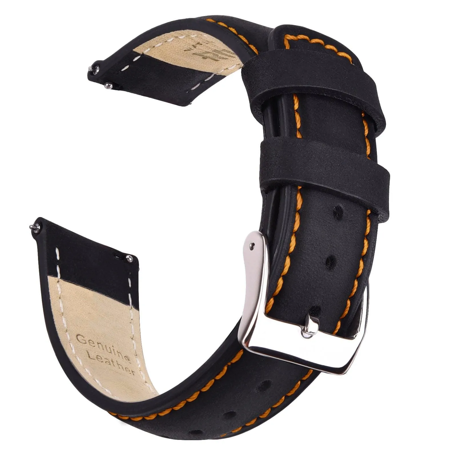 Classic Leather Watch Band For Samsung Galaxy Watch 4,Active 2 -20mm