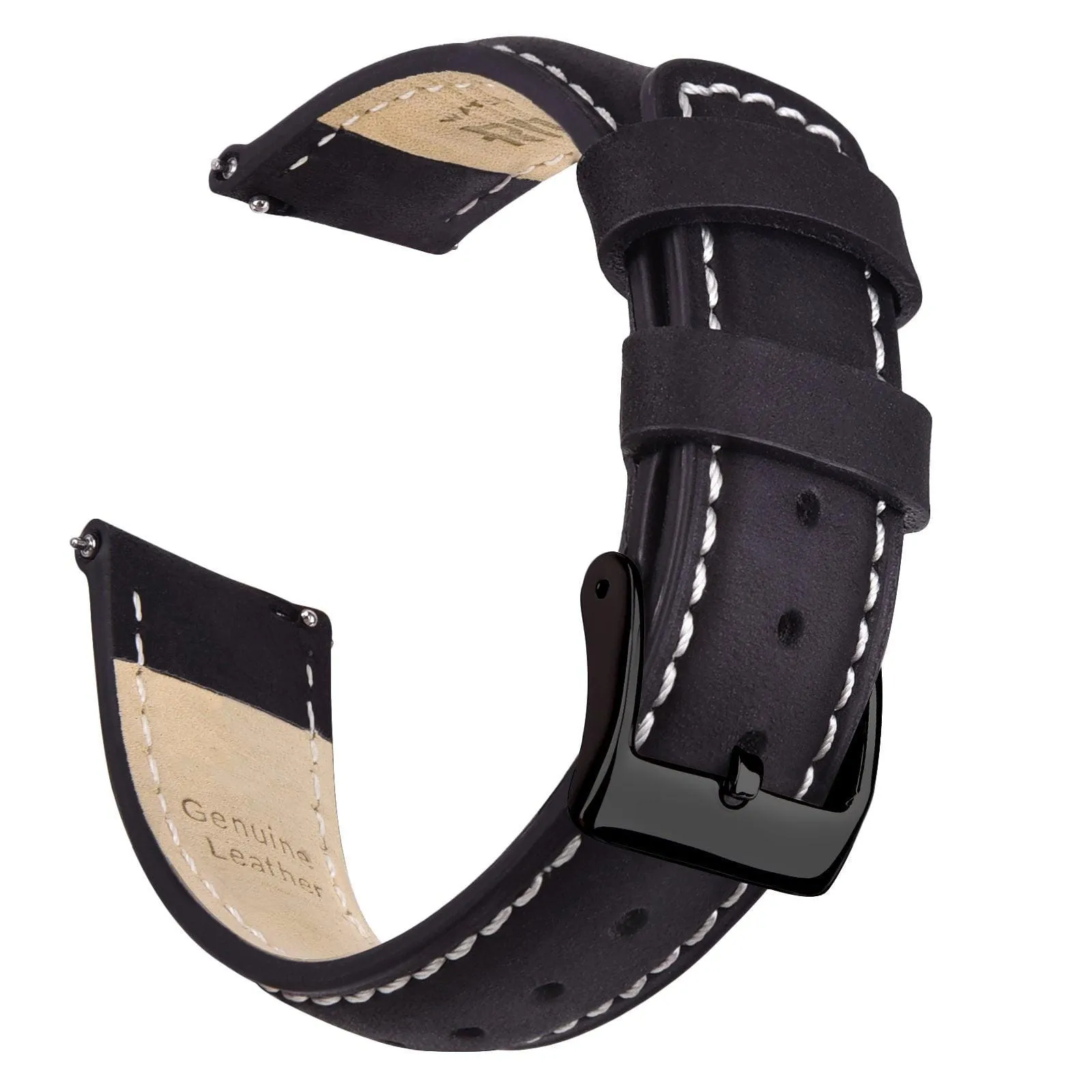 Classic Leather Watch Band For Samsung Galaxy Watch 4,Active 2 -20mm