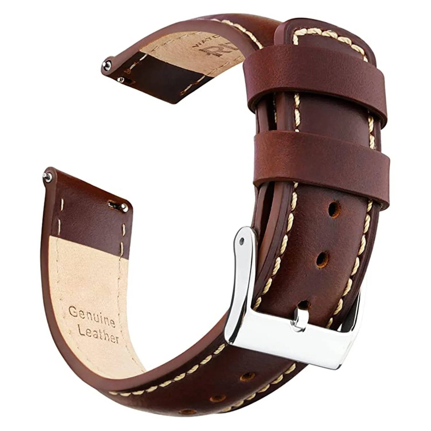 Classic Leather Watch Band For Samsung Galaxy Watch 4,Active 2 -20mm