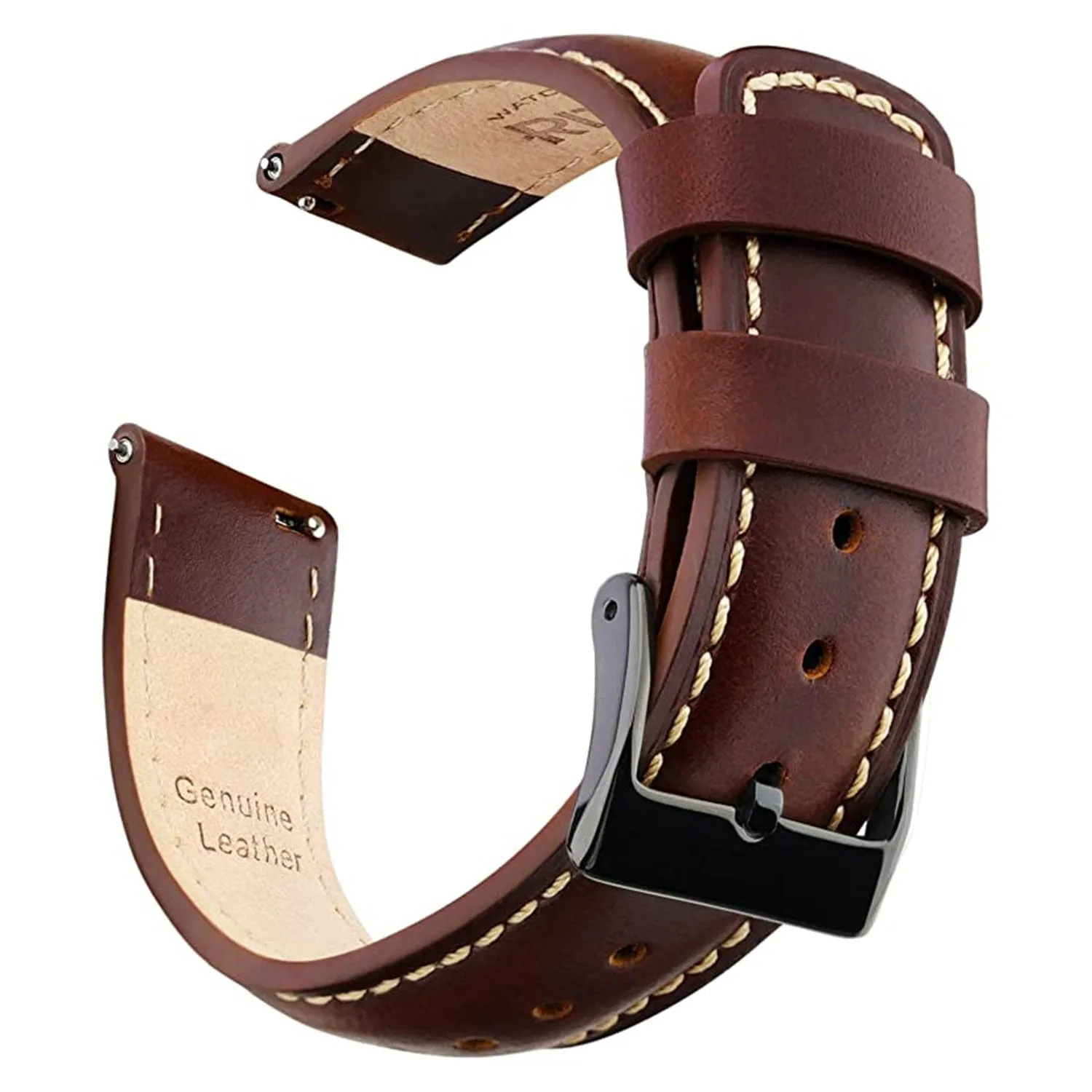 Classic Leather Watch Band For Samsung Galaxy Watch 4,Active 2 -20mm