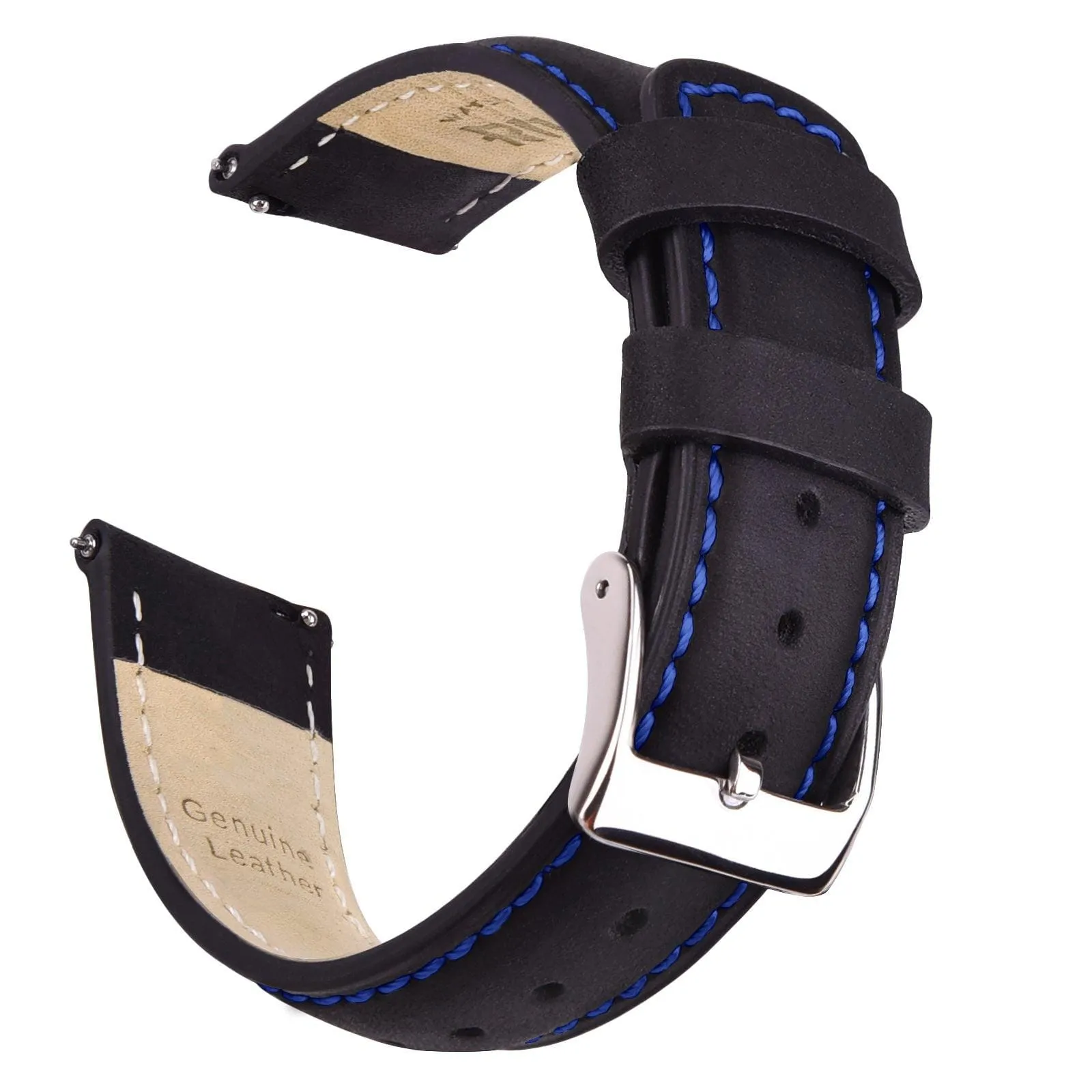 Classic Leather Watch Band For Samsung Galaxy Watch 4,Active 2 -20mm