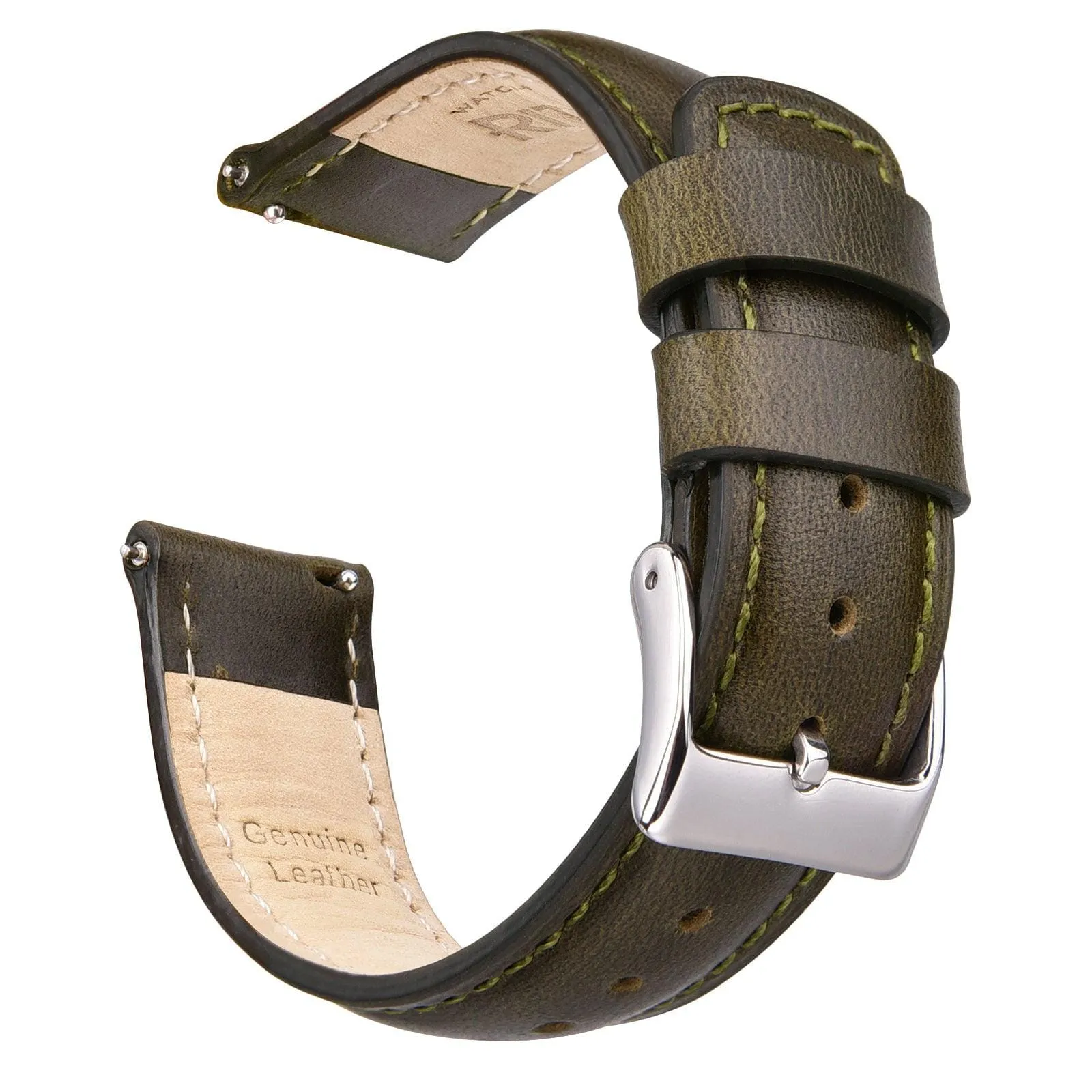 Classic Leather Watch Band For Samsung Galaxy Watch 4,Active 2 -20mm