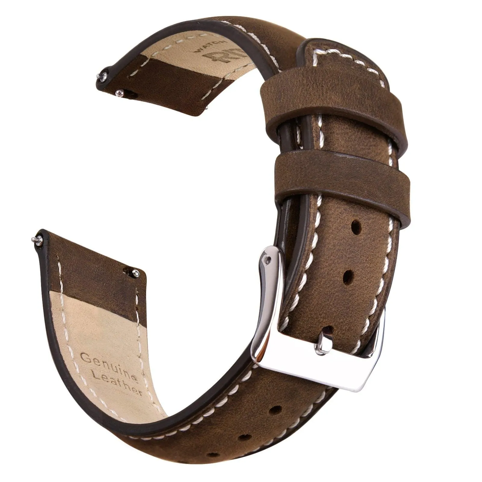 Classic Leather Watch Band For Samsung Galaxy Watch 4,Active 2 -20mm