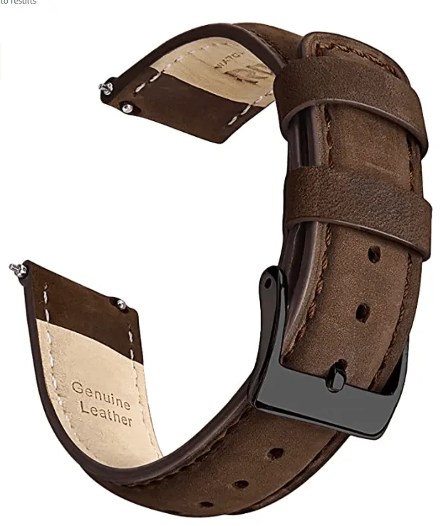 Classic Leather Watch Band For Samsung Galaxy Watch 4,Active 2 -20mm