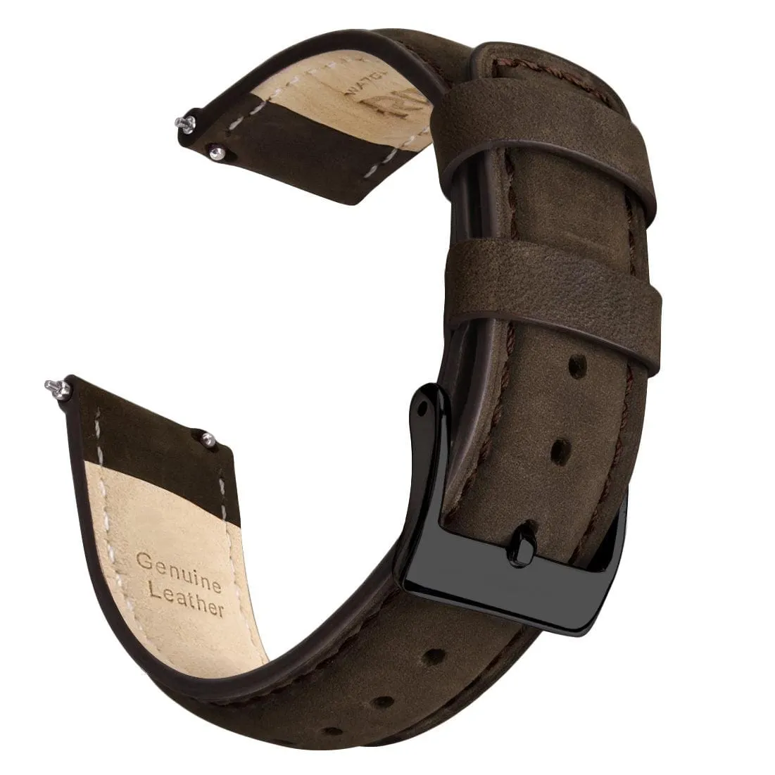 Classic Leather Watch Band For Samsung Galaxy Watch 4,Active 2 -20mm