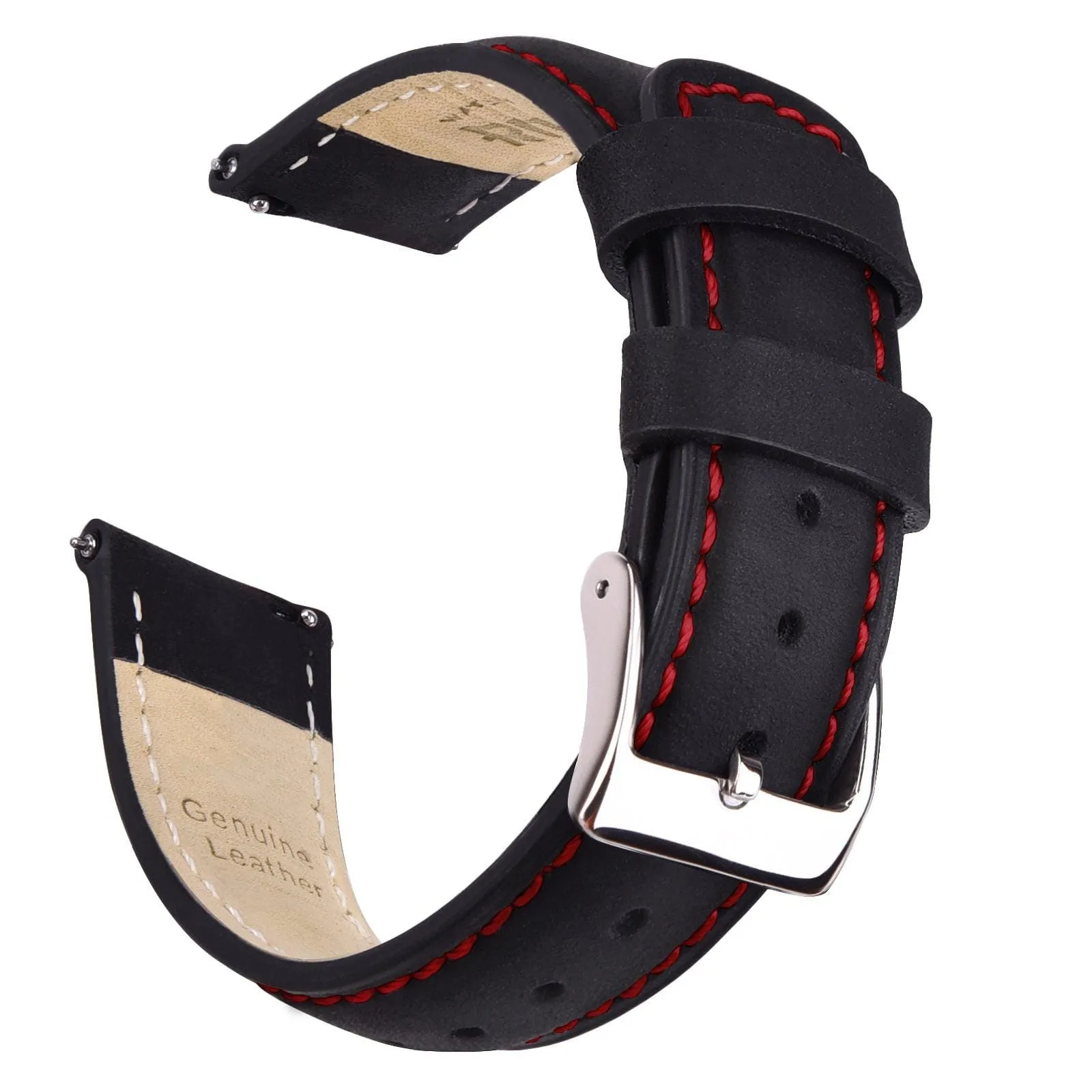 Classic Leather Watch Band For Samsung Galaxy Watch 4,Active 2 -20mm