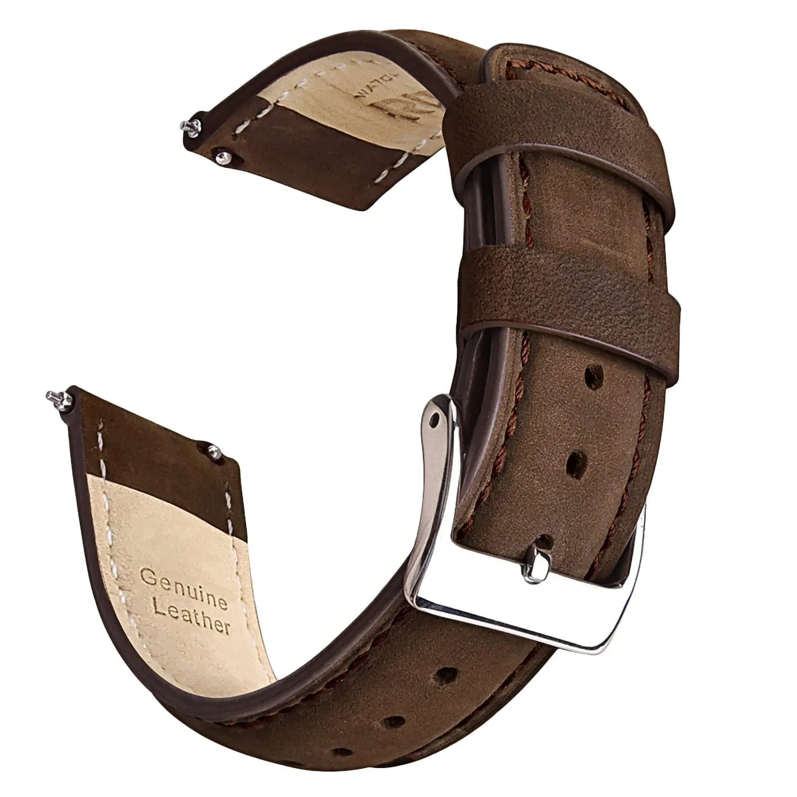Classic Leather Watch Band For Samsung Galaxy Watch 4,Active 2 -20mm