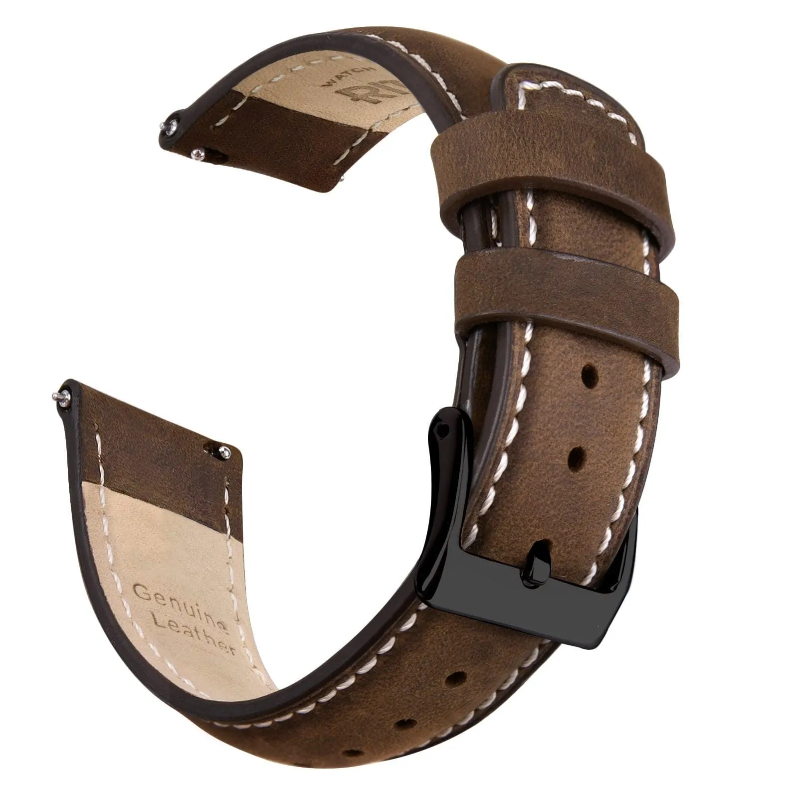 Classic Leather Watch Band For Samsung Galaxy Watch 4,Active 2 -20mm