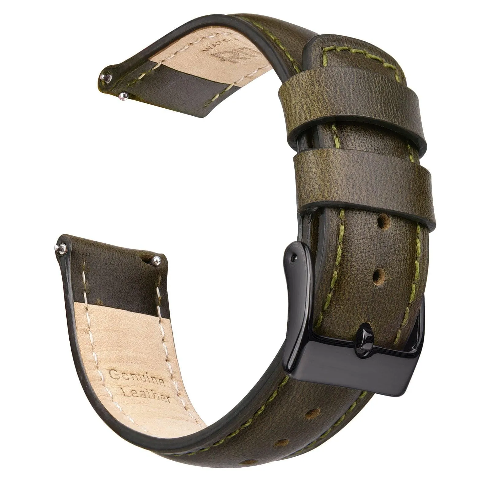 Classic Leather Watch Band For Samsung Galaxy Watch 4,Active 2 -20mm