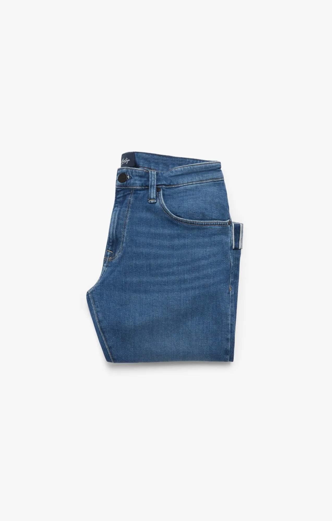 Cool Tapered Leg Jeans In Shaded Blue Selvedge