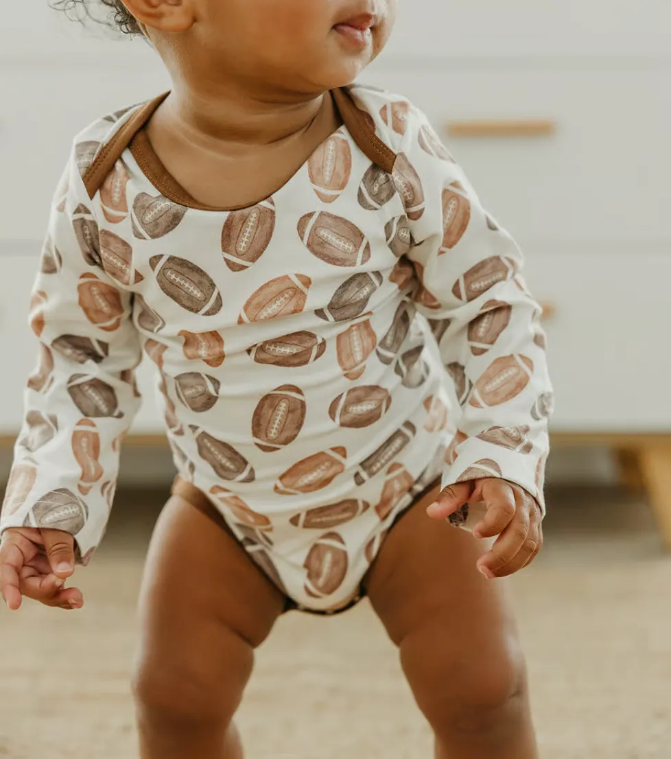 Copper Pearl - Long Sleeve Onesie in Blitz (Football)