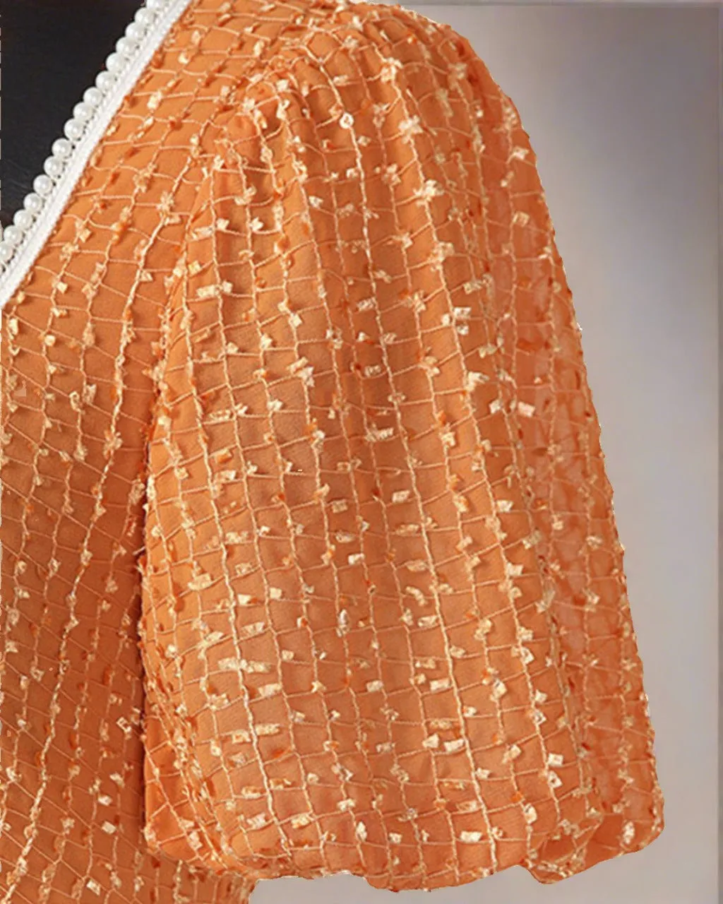 Cosette Dress - Burnt Orange Wedding Guest Dress with Puff Sleeves