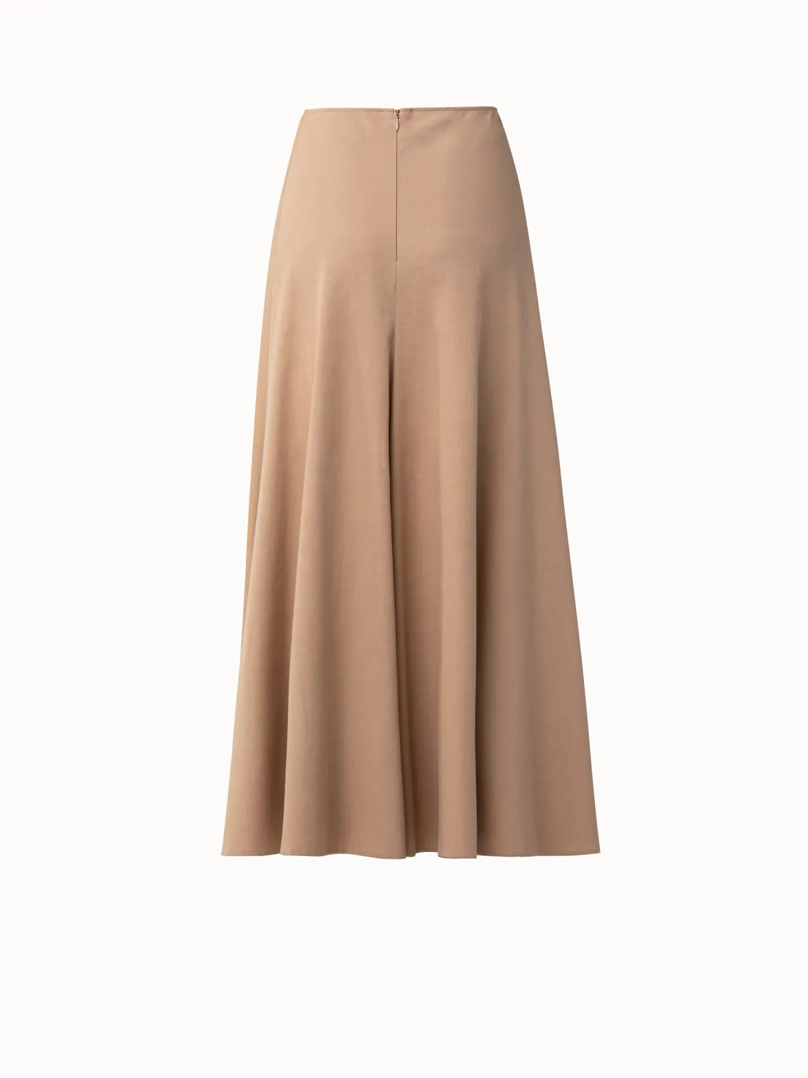 Cotton Gabardine Flared Maxi Skirt