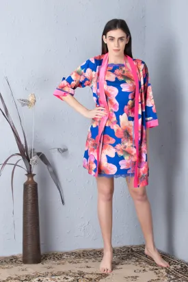Digital print Satin Short Nightgown set