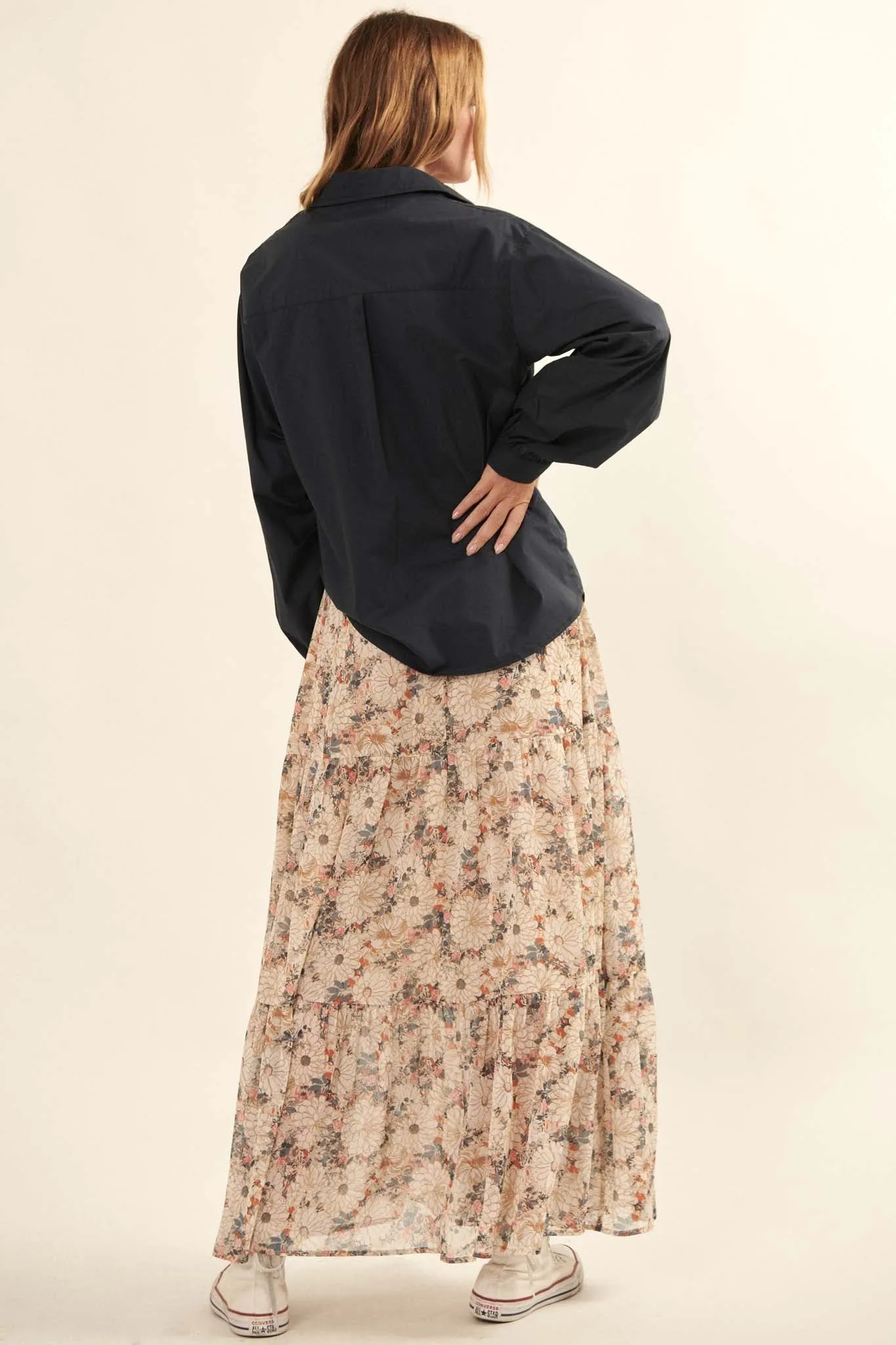 Floral Tiered Maxi Skirt – Embrace the Day Collection
