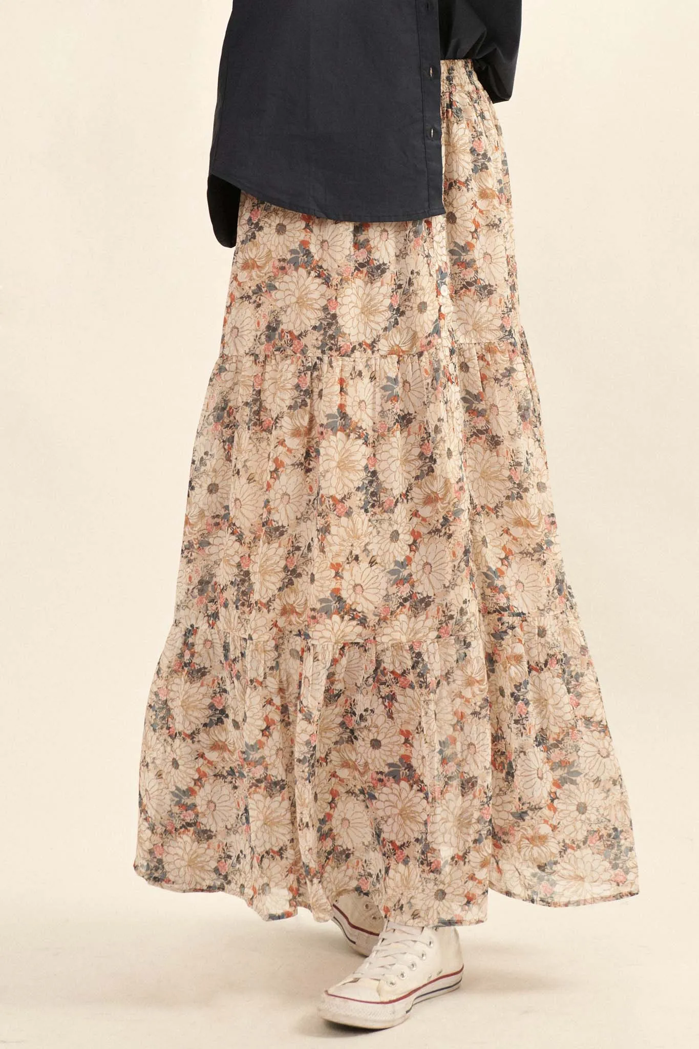 Floral Tiered Maxi Skirt – Embrace the Day Collection