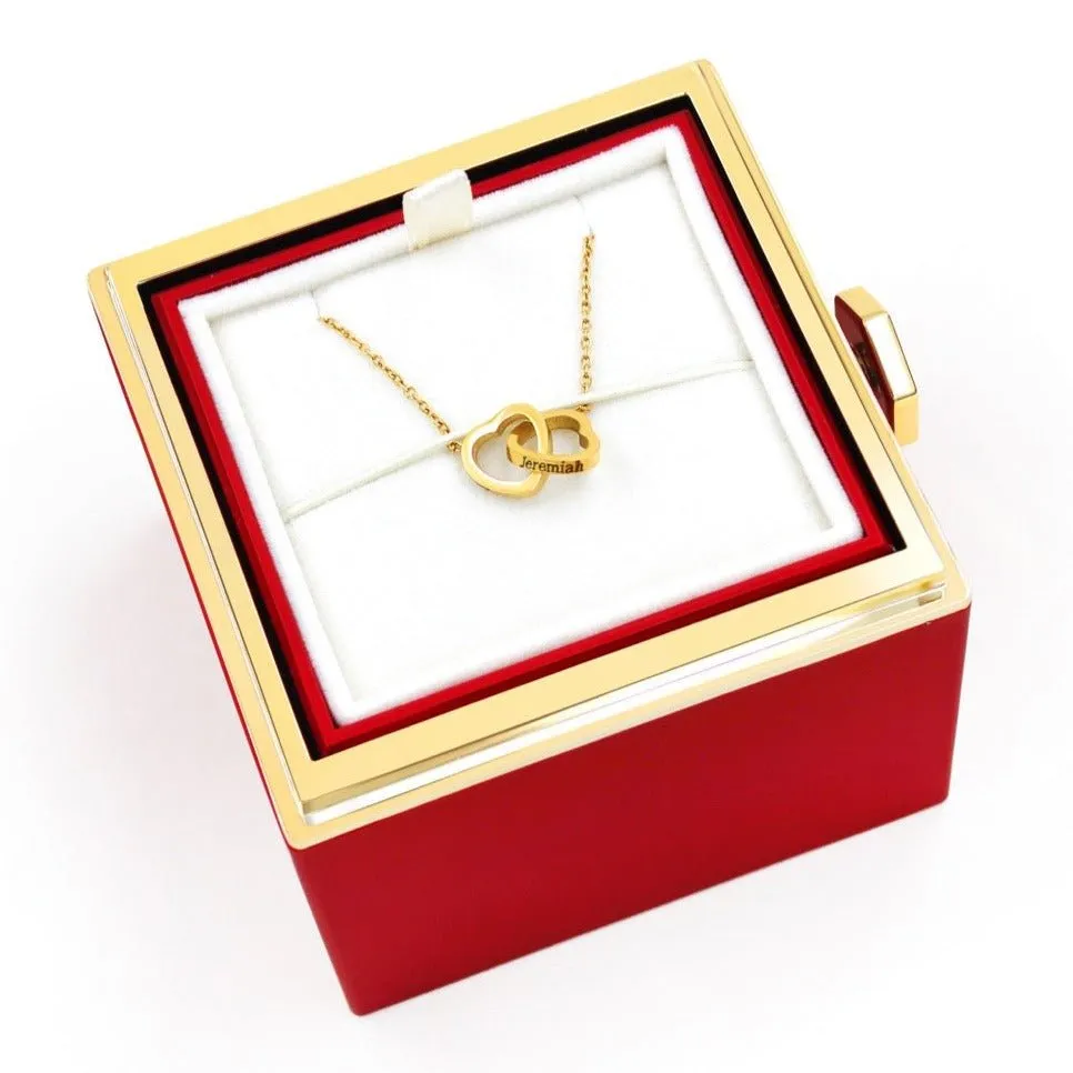 Engraved 18k Heart Necklace   Rose Box