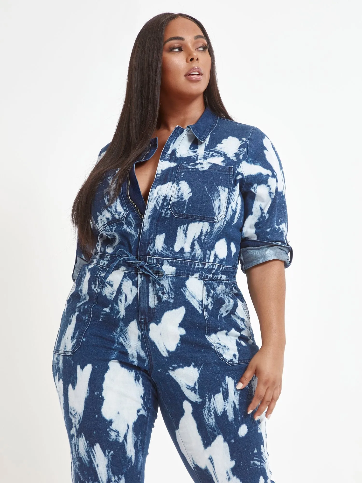 Evie Tie Dye Denim Jumpsuit